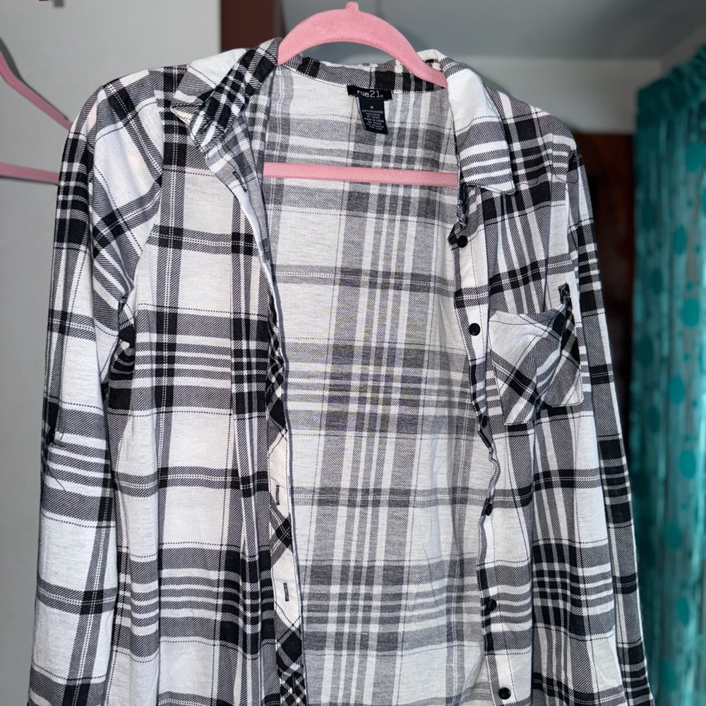 Rue21 Black and White Plaid Jacket